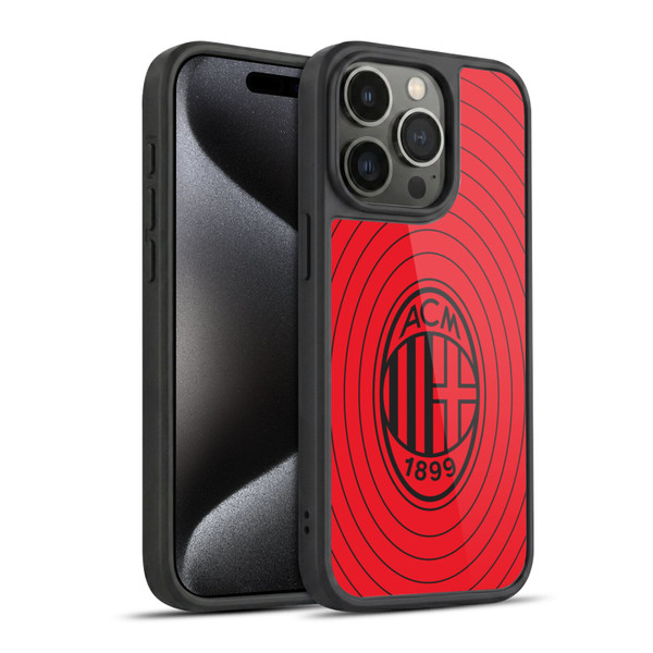 AC Milan Art Red And Black Gel Armour Case For Apple iPhone 15 Pro