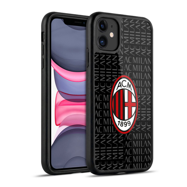 AC Milan Crest Patterns Red And Grey Gel Armour Case For Apple iPhone 11