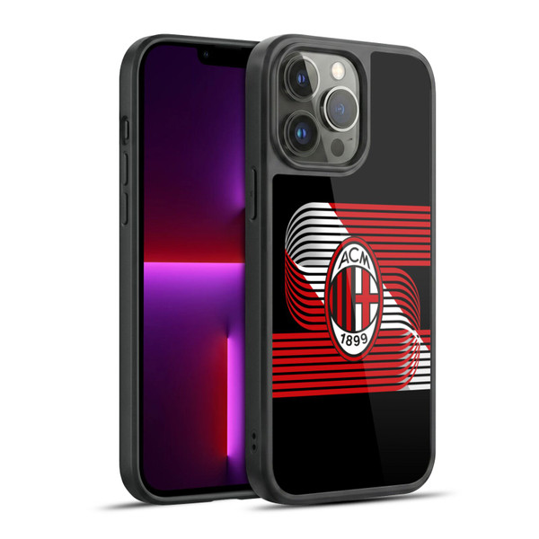 AC Milan Crest Patterns Diagonal Gel Armour Case For Apple iPhone 13 Pro Max