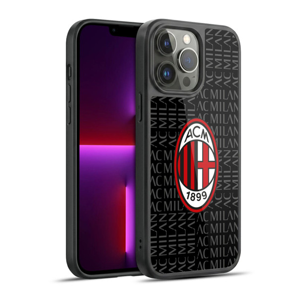 AC Milan Crest Patterns Red And Grey Gel Armour Case For Apple iPhone 13 Pro Max