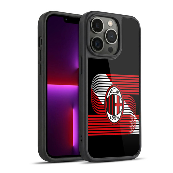 AC Milan Crest Patterns Diagonal Gel Armour Case For Apple iPhone 13 Pro