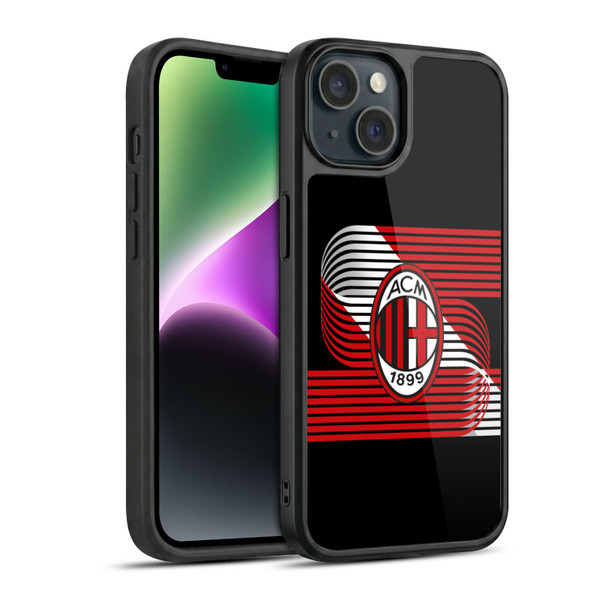 AC Milan Crest Patterns Diagonal Gel Armour Case For Apple iPhone 14