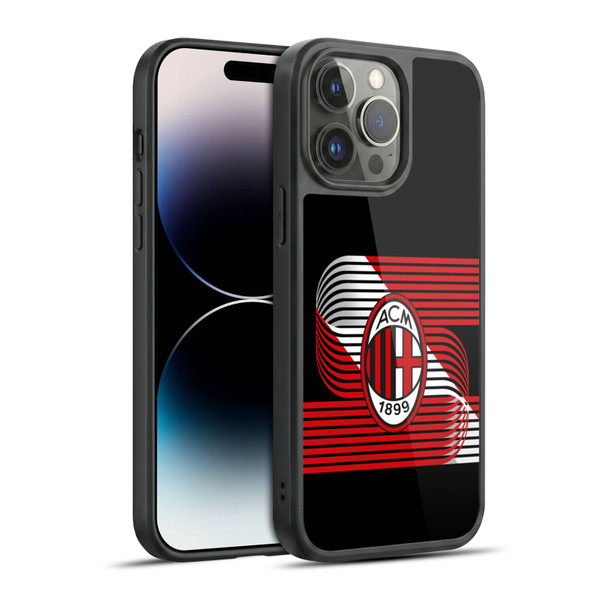 AC Milan Crest Patterns Diagonal Gel Armour Case For Apple iPhone 14 Pro Max