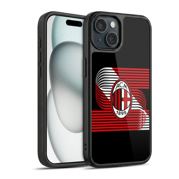 AC Milan Crest Patterns Diagonal Gel Armour Case For Apple iPhone 15