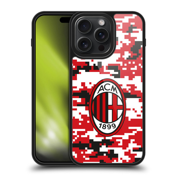 AC Milan Crest Patterns Digital Camouflage Gel Armour Case For Apple iPhone 15 Pro Max