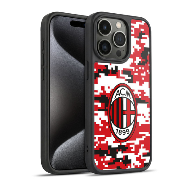 AC Milan Crest Patterns Digital Camouflage Gel Armour Case For Apple iPhone 15 Pro