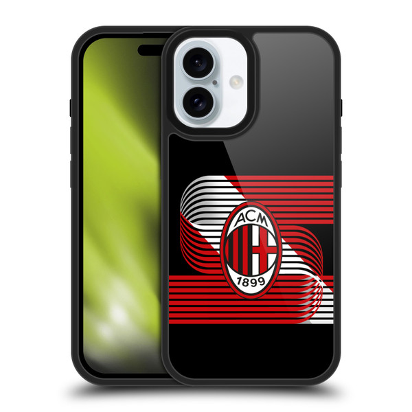 AC Milan Crest Patterns Diagonal Gel Armour Case For Apple iPhone 16