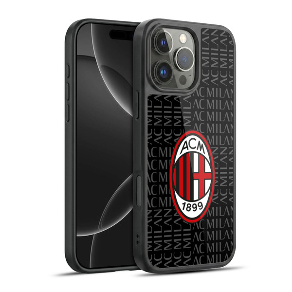 AC Milan Crest Patterns Red And Grey Gel Armour Case For Apple iPhone 16 Pro Max