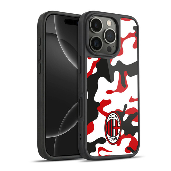 AC Milan Crest Patterns Camouflage Gel Armour Case For Apple iPhone 16 Pro