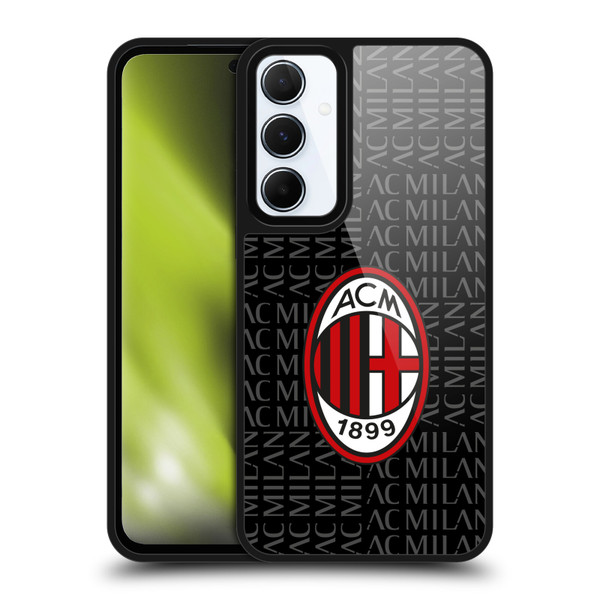 AC Milan Crest Patterns Red And Grey Gel Armour Case For Samsung Galaxy A55 5G