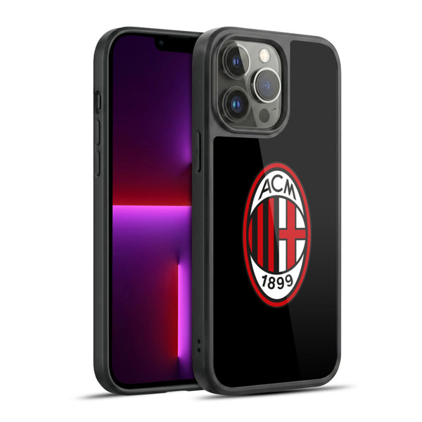 AC Milan Crest Full Colour Black Gel Armour Case For Apple iPhone 13 Pro Max