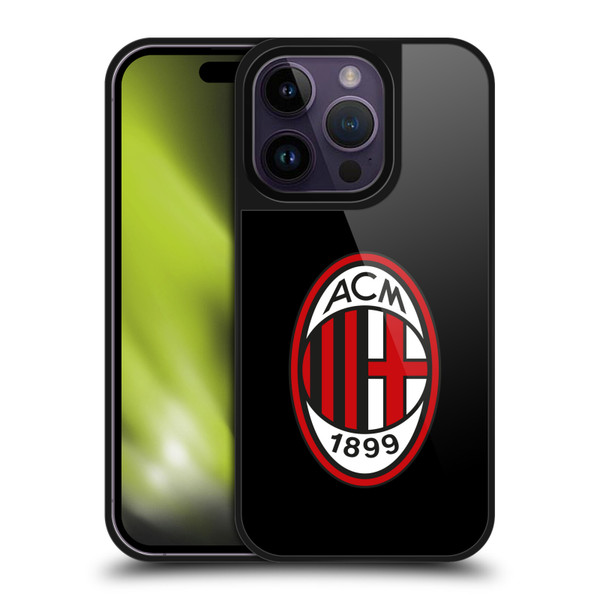 AC Milan Crest Full Colour Black Gel Armour Case For Apple iPhone 14 Pro