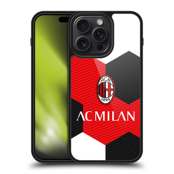 AC Milan Crest Ball Gel Armour Case For Apple iPhone 15 Pro Max