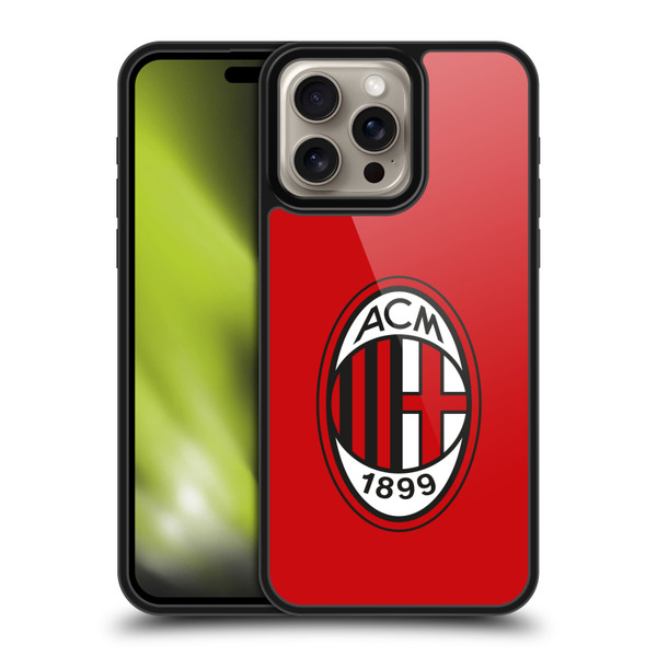AC Milan Crest Full Colour Red Gel Armour Case For Apple iPhone 16 Pro Max