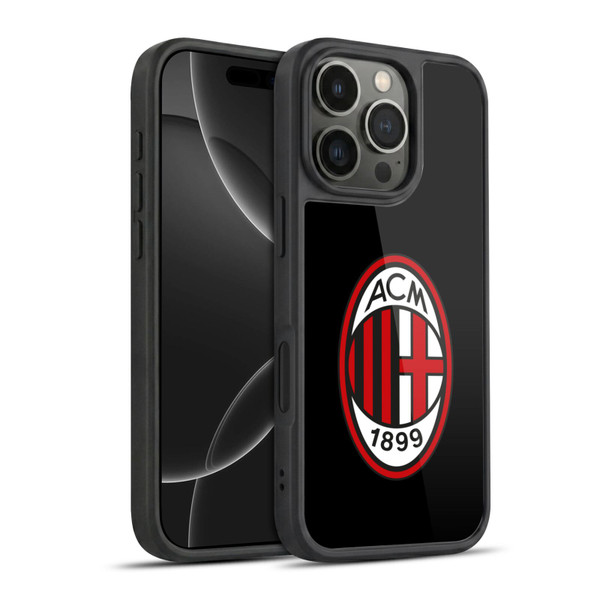AC Milan Crest Full Colour Black Gel Armour Case For Apple iPhone 16 Pro