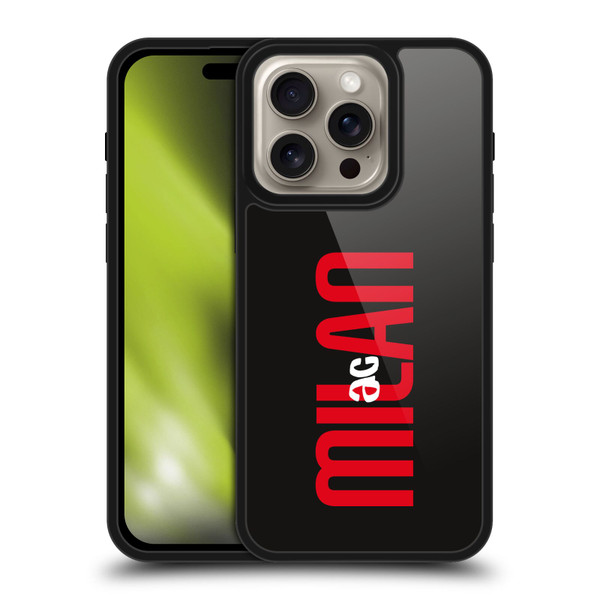 AC Milan Graphics Vertical Typography Gel Armour Case For Apple iPhone 16 Pro