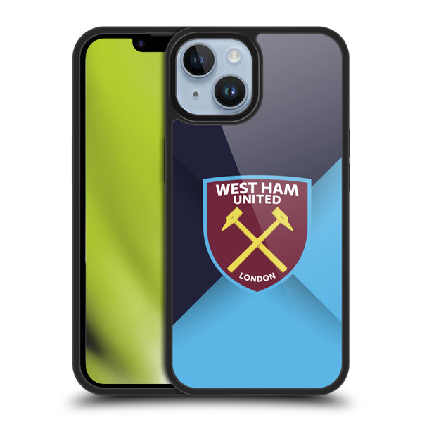 West Ham United FC Crest Blue Gradient Gel Armour Case For Apple iPhone 14