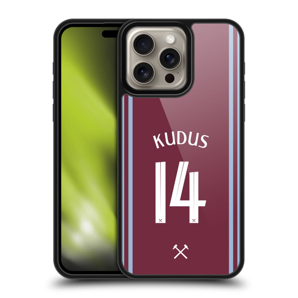 West Ham United FC 2024/25 Players Home Kit Mohammed Kudus Gel Armour Case For Apple iPhone 16 Pro Max