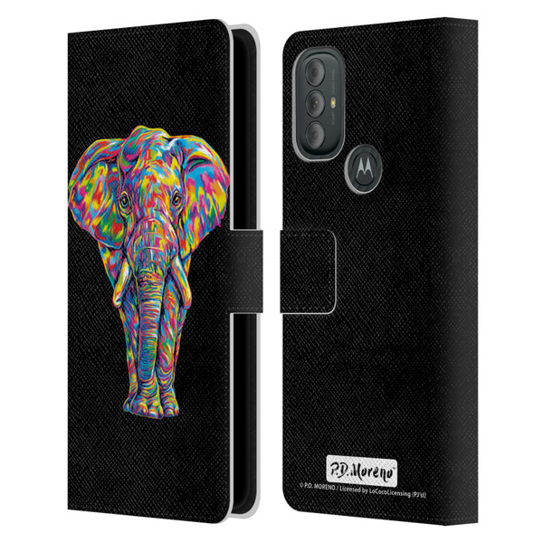 P.D. Moreno Animals Elephant Leather Book Wallet Case Cover For Motorola Moto G10 / Moto G20 / Moto G30