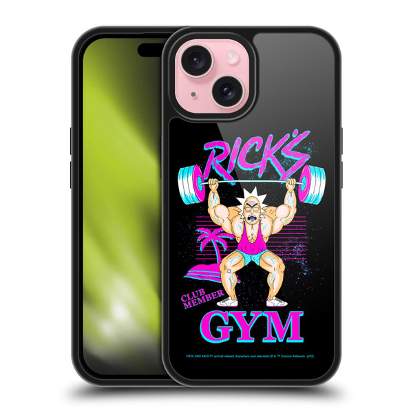 Rick And Morty Season 1 & 2 Graphics Rick's Gym Gel Armour Case For Apple iPhone 15