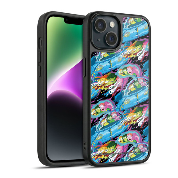 Rick And Morty Season 5 Graphics Warp Pattern Gel Armour Case For Apple iPhone 14