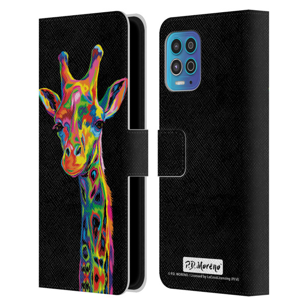 P.D. Moreno Animals Giraffe Leather Book Wallet Case Cover For Motorola Moto G100