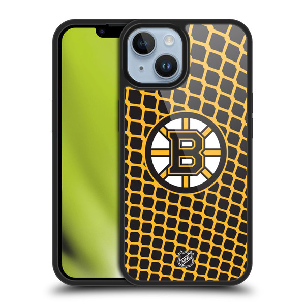 NHL Boston Bruins Net Pattern Gel Armour Case For Apple iPhone 14 NHL Boston Bruins Net Pattern Gel Armour Case For Apple iPhone 14