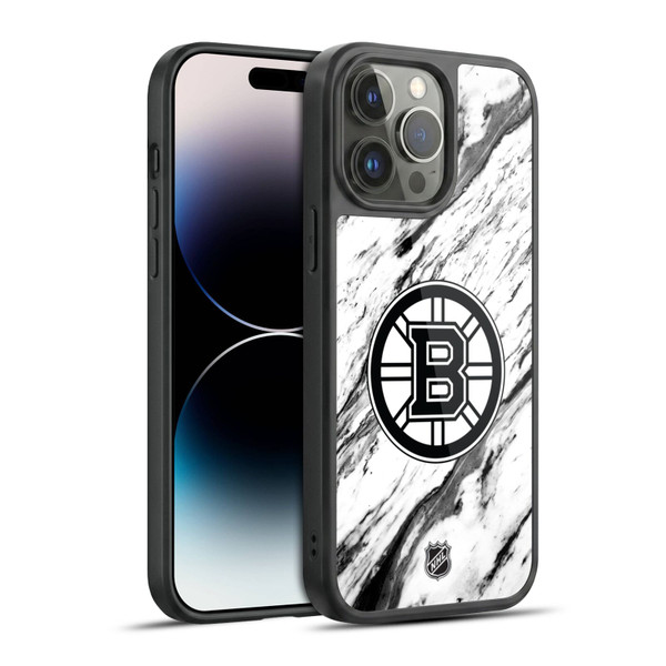 NHL Boston Bruins Marble Gel Armour Case For Apple iPhone 14 Pro Max