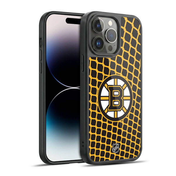 NHL Boston Bruins Net Pattern Gel Armour Case For Apple iPhone 14 Pro Max