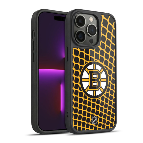 NHL Boston Bruins Net Pattern Gel Armour Case For Apple iPhone 14 Pro