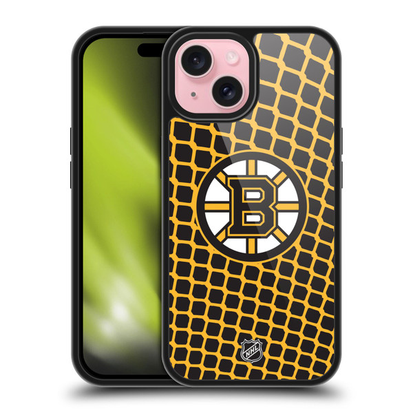 NHL Boston Bruins Net Pattern Gel Armour Case For Apple iPhone 15