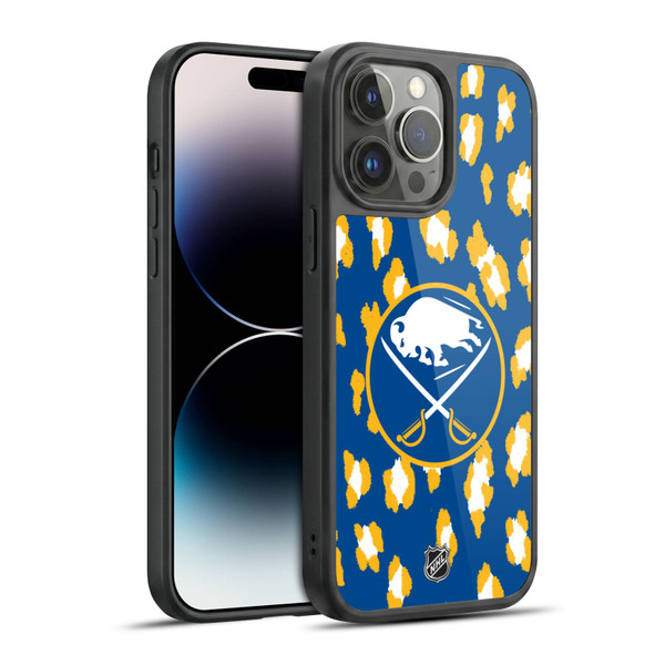 NHL Buffalo Sabres Leopard Pattern Gel Armour Case For Apple iPhone 14 Pro Max