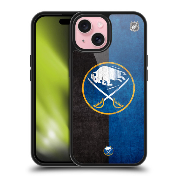 NHL Buffalo Sabres Half Distressed Gel Armour Case For Apple iPhone 15