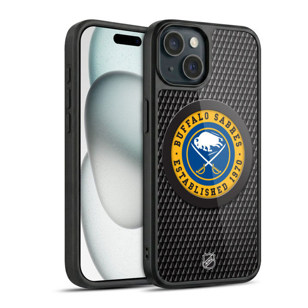 NHL Buffalo Sabres Puck Texture Gel Armour Case For Apple iPhone 15