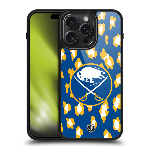 NHL Buffalo Sabres Leopard Pattern Gel Armour Case For Apple iPhone 15 Pro Max