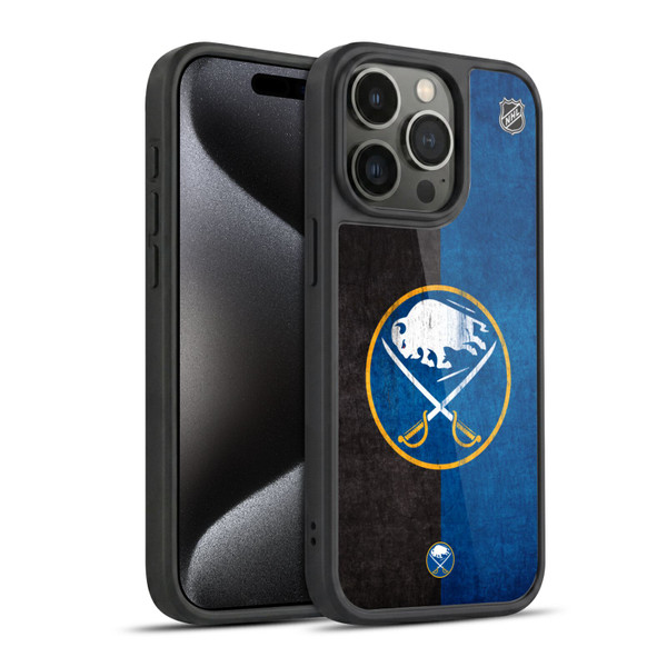 NHL Buffalo Sabres Half Distressed Gel Armour Case For Apple iPhone 15 Pro