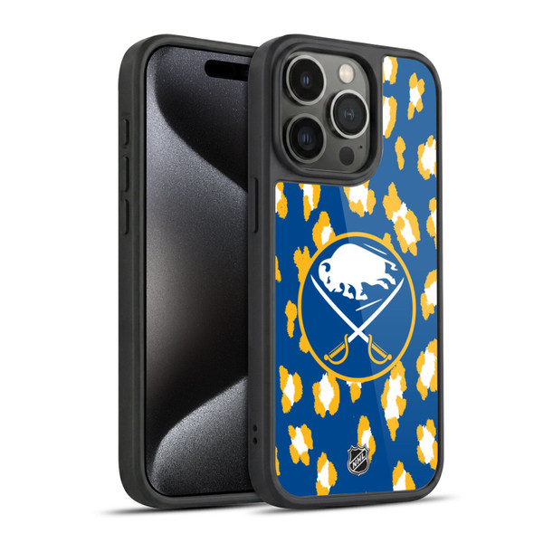 NHL Buffalo Sabres Leopard Pattern Gel Armour Case For Apple iPhone 15 Pro