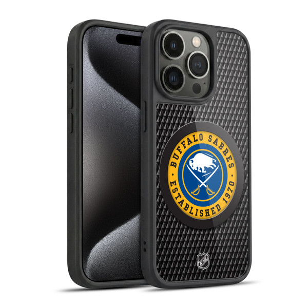 NHL Buffalo Sabres Puck Texture Gel Armour Case For Apple iPhone 15 Pro