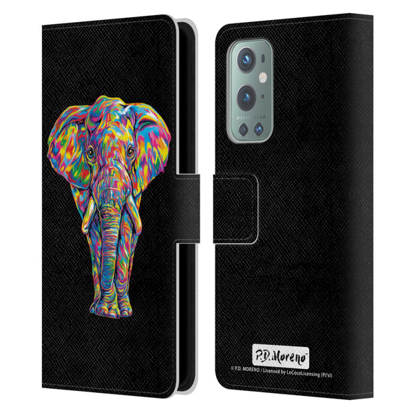 P.D. Moreno Animals Elephant Leather Book Wallet Case Cover For OnePlus 9