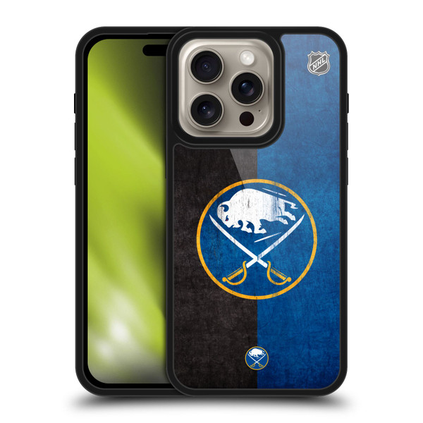 NHL Buffalo Sabres Half Distressed Gel Armour Case For Apple iPhone 16 Pro