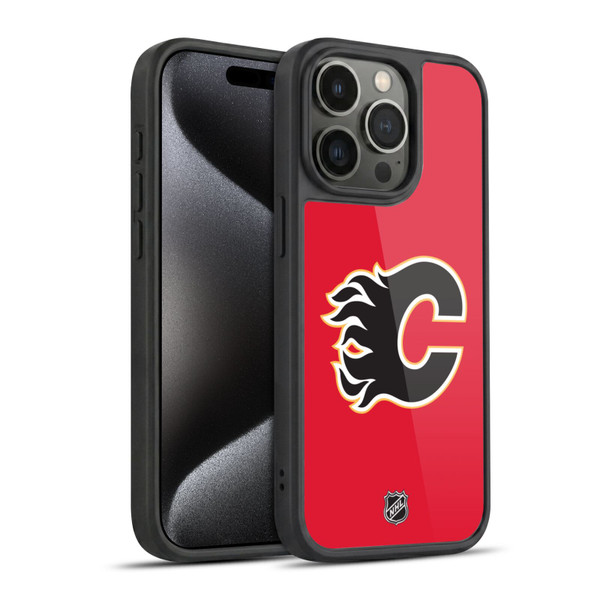 NHL Calgary Flames Plain Gel Armour Case For Apple iPhone 15 Pro