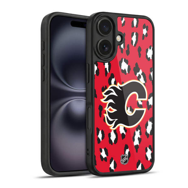 NHL Calgary Flames Leopard Pattern Gel Armour Case For Apple iPhone 16