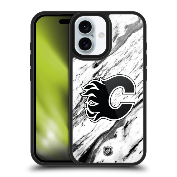 NHL Calgary Flames Marble Gel Armour Case For Apple iPhone 16