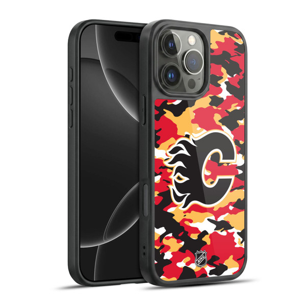 NHL Calgary Flames Camouflage Gel Armour Case For Apple iPhone 16 Pro Max