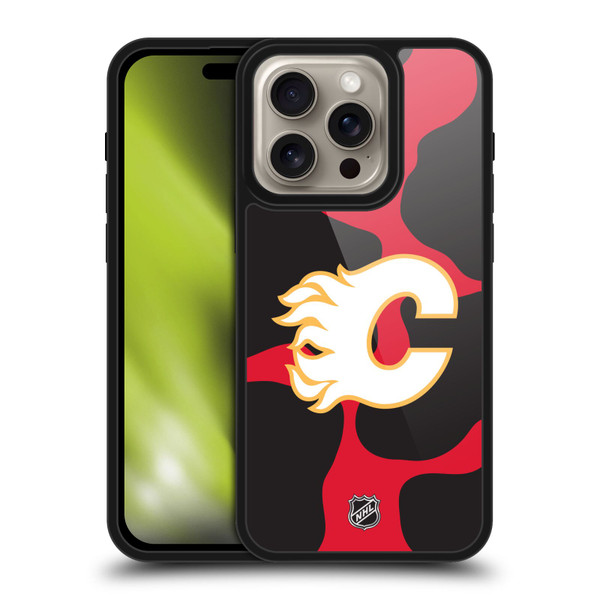 NHL Calgary Flames Cow Pattern Gel Armour Case For Apple iPhone 16 Pro