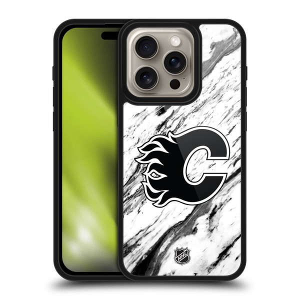 NHL Calgary Flames Marble Gel Armour Case For Apple iPhone 16 Pro