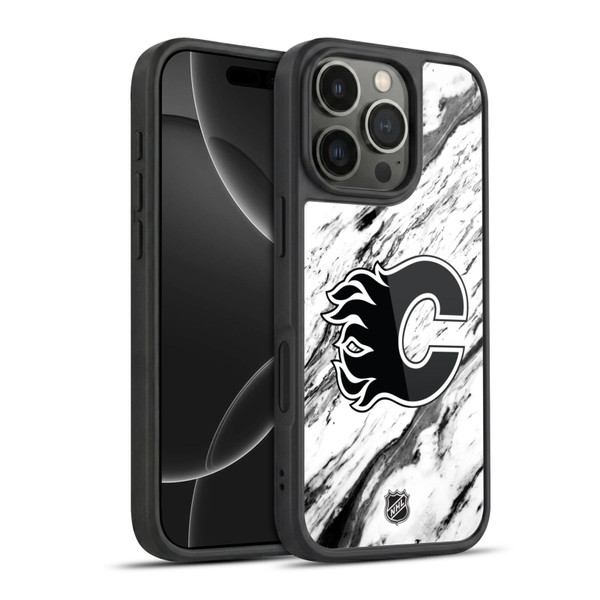 NHL Calgary Flames Marble Gel Armour Case For Apple iPhone 16 Pro