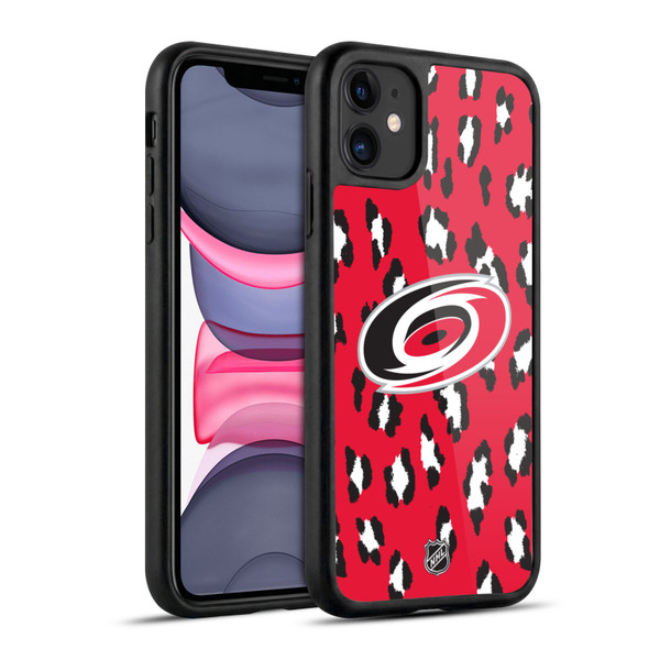 NHL Carolina Hurricanes Leopard Pattern Gel Armour Case For Apple iPhone 11