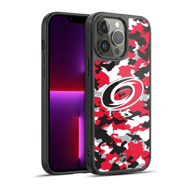 NHL Carolina Hurricanes Camouflage Gel Armour Case For Apple iPhone 13 Pro Max