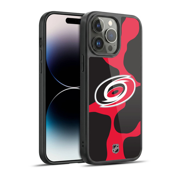 NHL Carolina Hurricanes Cow Pattern Gel Armour Case For Apple iPhone 14 Pro Max